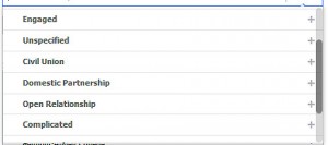 Facebook's relationship status choices
