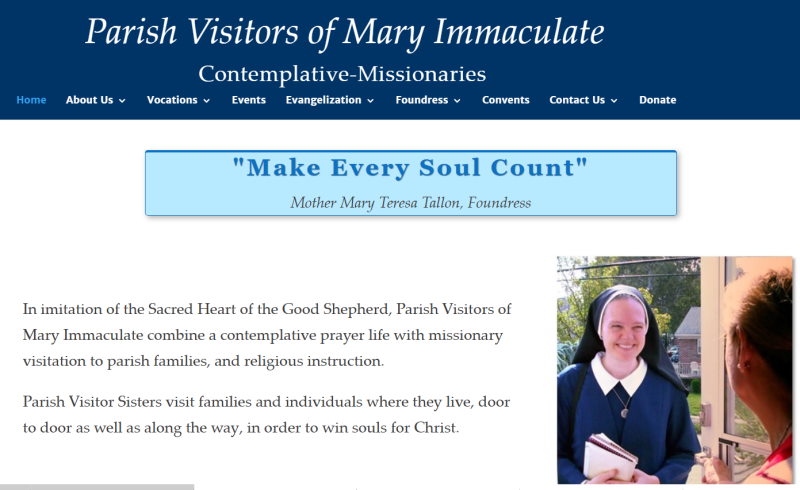 The Parish Visitor Sisters in New York have a new mobile-friendly website